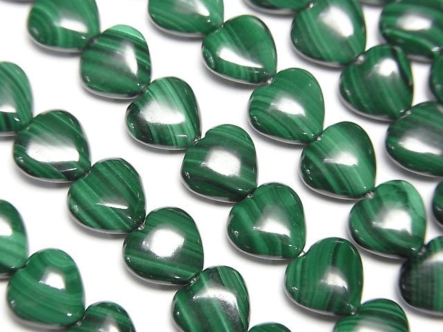 Heart, Malachite Gemstone Beads