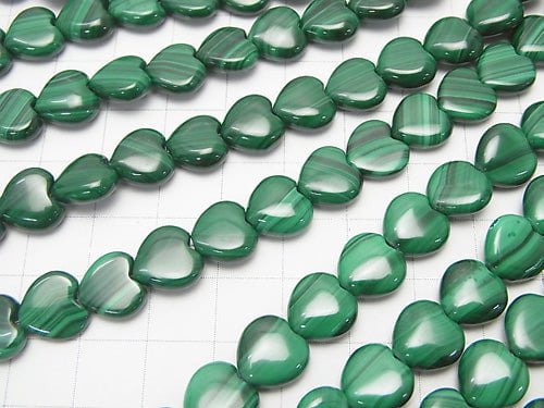 [Video] Malachite AAA Vertical Hole Heart Shape 10 x 10 x 4 mm half or 1 strand beads (aprx.15 inch / 37 cm)