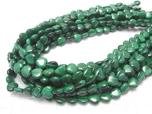 [Video] Malachite AAA Vertical Hole Heart Shape 10 x 10 x 4 mm half or 1 strand beads (aprx.15 inch / 37 cm)