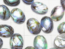 [Video] Abalone Shell x Crystal AAA- Oval Faceted Cabochon 14x10mm 3pcs