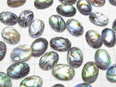 [Video] Abalone Shell x Crystal AAA- Oval Faceted Cabochon 14x10mm 3pcs
