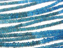 [Video] High Quality Neon Blue Apatite AAA- AA++ Rondelle half or 1strand beads (aprx.12 inch / 30 cm)