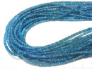 [Video] High Quality Neon Blue Apatite AAA- AA++ Rondelle half or 1strand beads (aprx.12 inch / 30 cm)