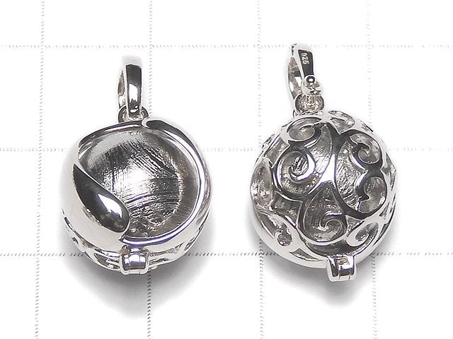 Meteorite (Muonionalusta) Pendant with 12 mm ball Ball design Silver 925