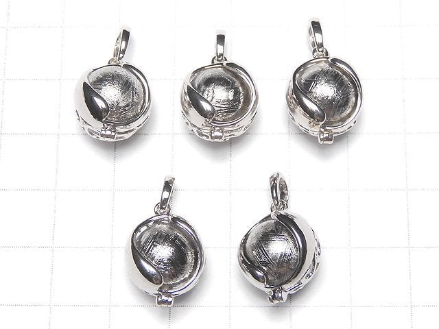 Meteorite (Muonionalusta) Pendant with 12 mm ball Ball design Silver 925