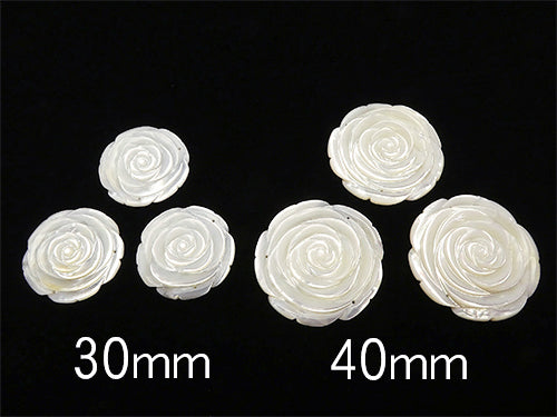 [Video] 1pc $5.79 White Shell (Silver-lip Oyster) AAA Rose 30mm, 40mm Three holes 1pc