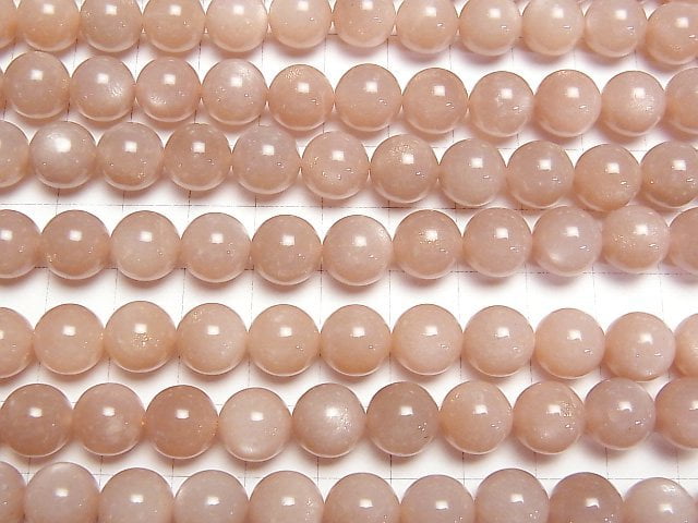 Peach Moonstone AAA- - AA++ Round 10mm half or 1strand beads (aprx.15inch / 37cm)