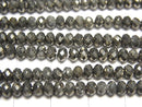 High Quality!  1strand $9.79!  Pyrite AAA Faceted Button Rondelle 4x4x2.5mm 1strand beads (aprx.15inch/38cm)