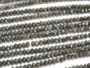 High Quality!  1strand $9.79!  Pyrite AAA Faceted Button Rondelle 4x4x2.5mm 1strand beads (aprx.15inch/38cm)