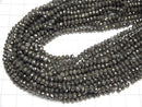 High Quality!  1strand $9.79!  Pyrite AAA Faceted Button Rondelle 4x4x2.5mm 1strand beads (aprx.15inch/38cm)