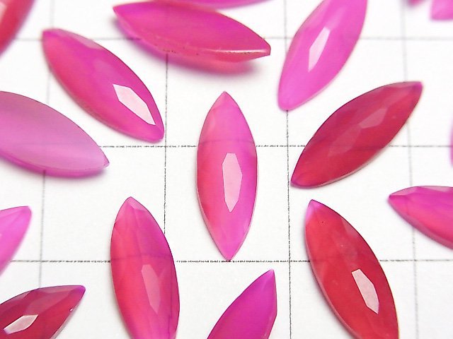 [Video] Fuchsia pink Chalcedony AAA Rose Cut Marquise 15 x 5 mm 3pcs $3.79!