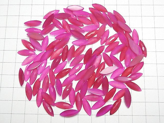 [Video] Fuchsia pink Chalcedony AAA Rose Cut Marquise 15 x 5 mm 3pcs $3.79!