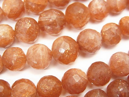 Faceted Round, Sunstone Gemstone Beads