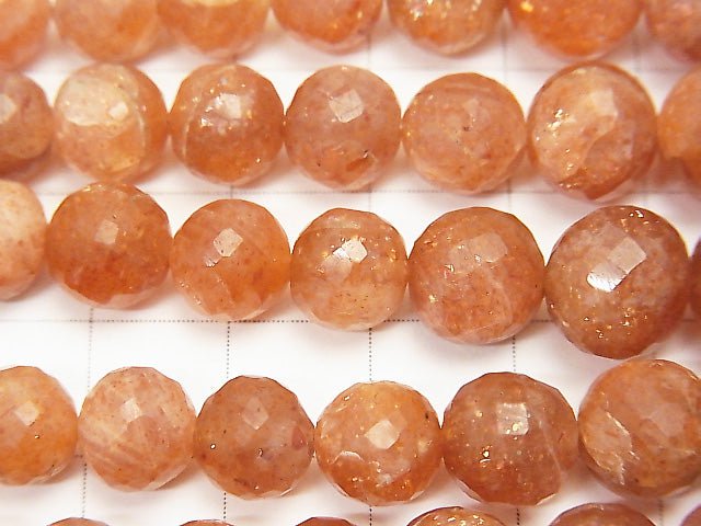 [Video] Sunstone AAA- Faceted Round 6-10mm size gradation 1strand beads (aprx.7inch/18cm)