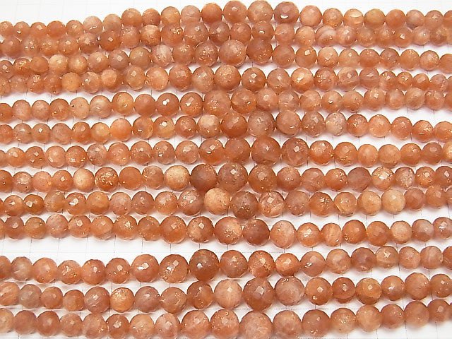 [Video] Sunstone AAA- Faceted Round 6-10mm size gradation 1strand beads (aprx.7inch/18cm)