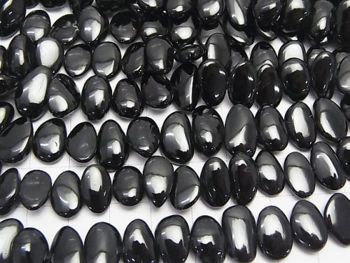 High Quality Black Spinel AAA - AAA - Flat Nugget half or 1strand beads (aprx.15 inch / 38 cm)