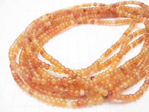 Mix Carnelian AAA Roundel 4 x 4 x 3 mm half or 1 strand beads (aprx.15 inch / 38 cm)