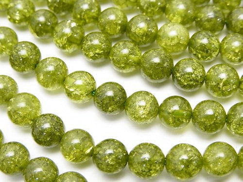 Cracked Crystal, Round Gemstone Beads