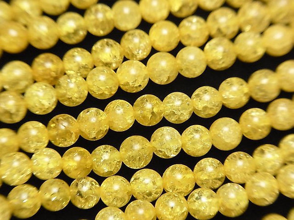 Cracked Crystal, Round Gemstone Beads