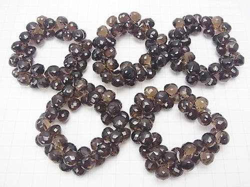 [Video] High Quality!  Smoky Quartz AAA Drop  Faceted Briolette  12x10x10mm 10pcs