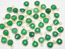 [Video] High Quality Green Onyx AAA Bezel Setting Chestnut Shape 9x9x4mm 18KGP 3pcs $7.79