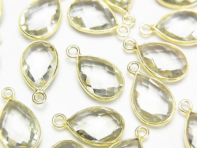 Bezel Setting, Green Amethyst, Pear Shape Gemstone Beads