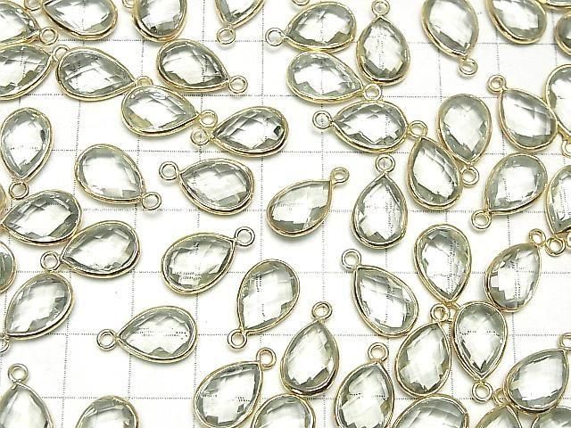 [Video]High Quality Green Amethyst AAA Bezel Setting Faceted Pear Shape 13x9mm 18KGP 2pcs