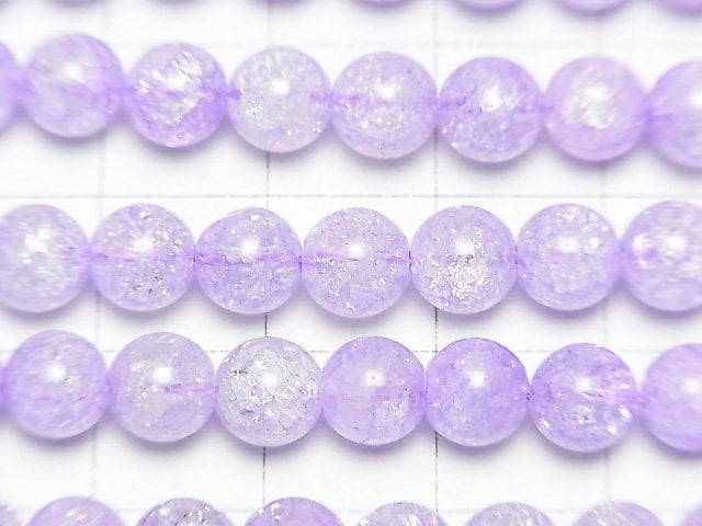 [Video] Purple color 1 Cracked Crystal Round 6mm 1strand beads (aprx.15inch / 36cm)