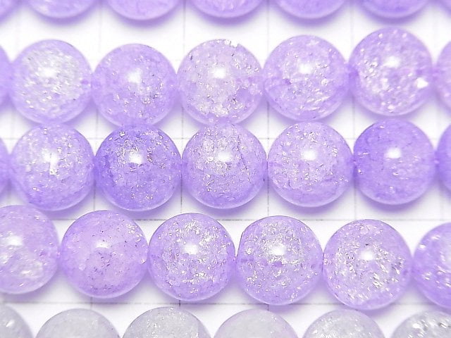 [Video] Purple Color 1 Cracked Crystal Round 10mm 1strand beads (aprx.15inch / 36cm)