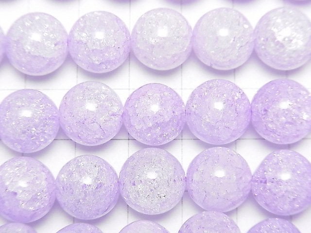 [Video] Purple color 1 Cracked Crystal Round 12 mm half or 1 strand beads (aprx.15 inch / 36 cm)