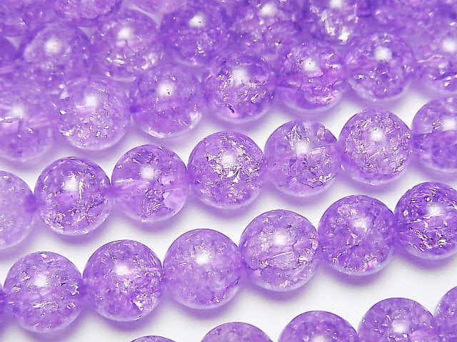 Cracked Crystal, Round Gemstone Beads