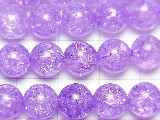 [Video] Purple Color 2 Cracked Crystal Round 8mm 1strand beads (aprx.15inch/36cm)