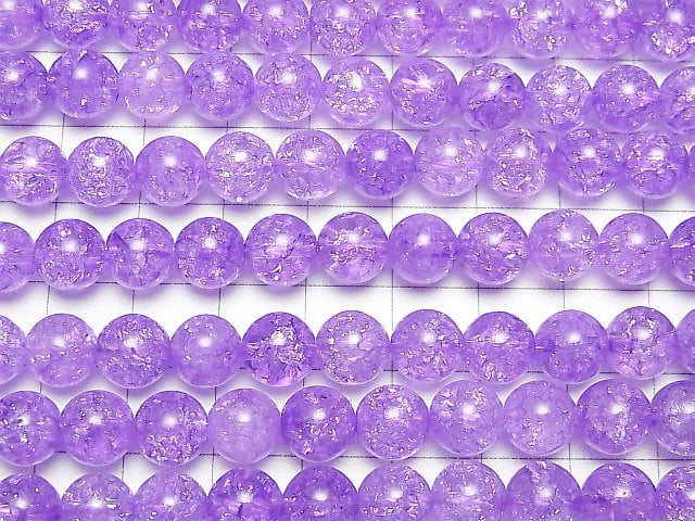 [Video] Purple Color 2 Cracked Crystal Round 8mm 1strand beads (aprx.15inch/36cm)