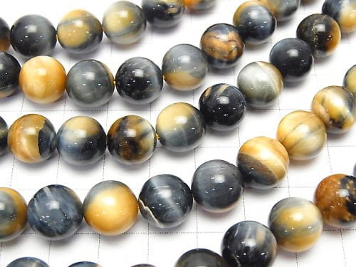 Silver Blue & Golden Tiger's Eye AA++ Round 12mm half or 1strand beads (aprx.15inch/36cm)