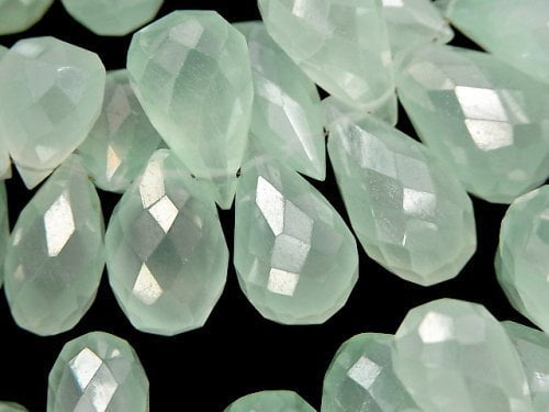 Chalcedony, Drop, Faceted Briolette Gemstone Beads