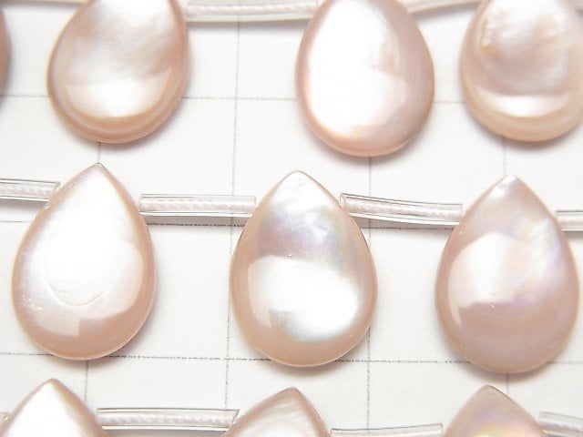 [Video]High Quality Pink Shell AAA Pear shape (Smooth) 14x10x4mm 1/4 or 1strand beads (aprx.15inch/38cm)