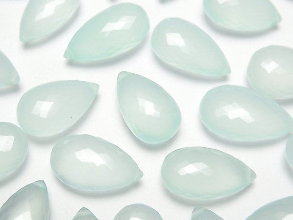 Chalcedony, Faceted Briolette, Pear Shape Gemstone Beads