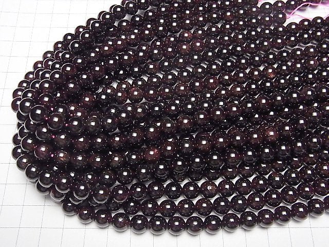 Garnet AA+ Round 8mm half or 1strand beads (aprx.15inch/37cm)