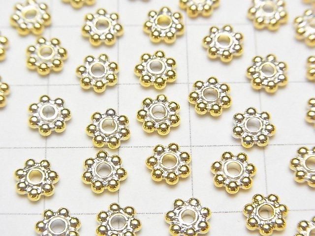 Silver 925 Antique Gold Finish Rondelle Daisy 4, 5, 6mm 10pcs
