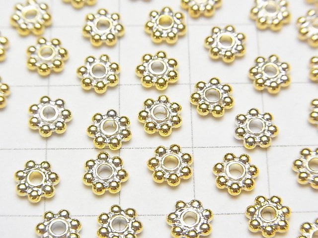 Silver925 antique gold Finish Roundel Daisy 4, 5, 6 mm 10 pcs