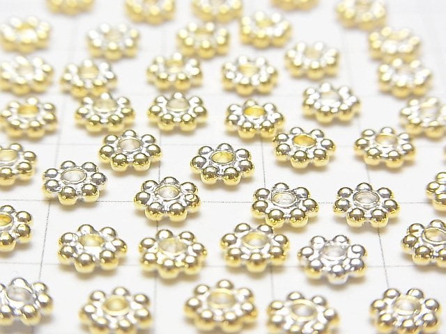 Silver925 antique gold Finish Roundel Daisy 4, 5, 6 mm 10 pcs