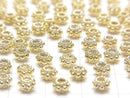 Silver925 Rondelle 5 x 5 x 3 mm antique gold Finish 4 pcs $5.39
