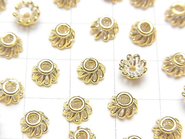 Silver925 Bead cap 6 x 6 x 3 mm antique gold Finish 4 pcs $6.79