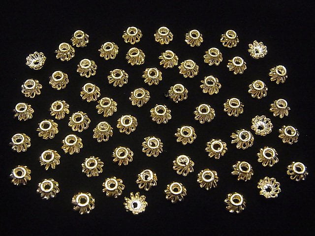 Silver925 Bead cap 6 x 6 x 3 mm antique gold Finish 4 pcs $6.79