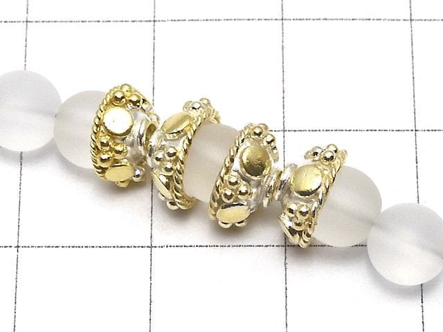 Silver925 antique gold Finish Bead cap 8 x 8 x 4 mm 2 pcs $6.49!