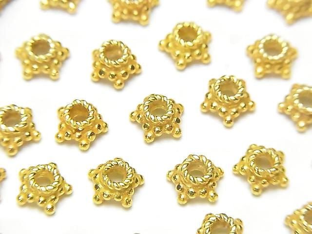Silver925 bead caps 5mm,6mm 18KGP 4pcs