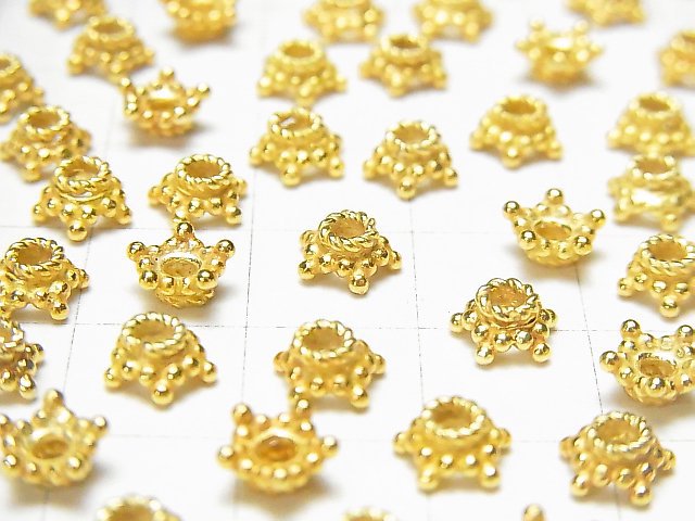 Silver925 bead caps 5mm,6mm 18KGP 4pcs
