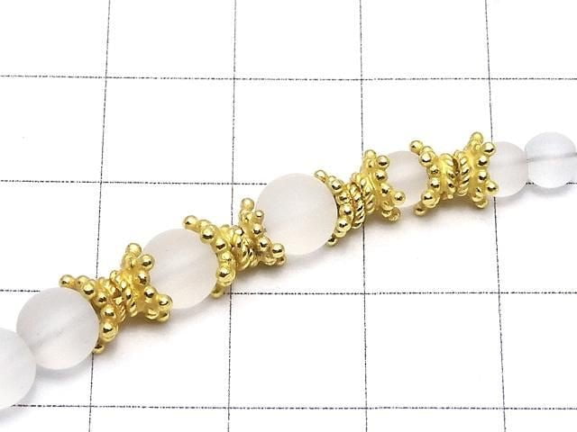 Silver925 bead caps 5mm,6mm 18KGP 4pcs