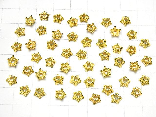 Silver925 bead caps 5mm,6mm 18KGP 4pcs