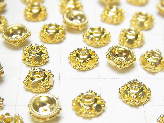 Silver925 Bead cap 8 x 8 x 4 mm 18 KGP 2 pcs $5.79